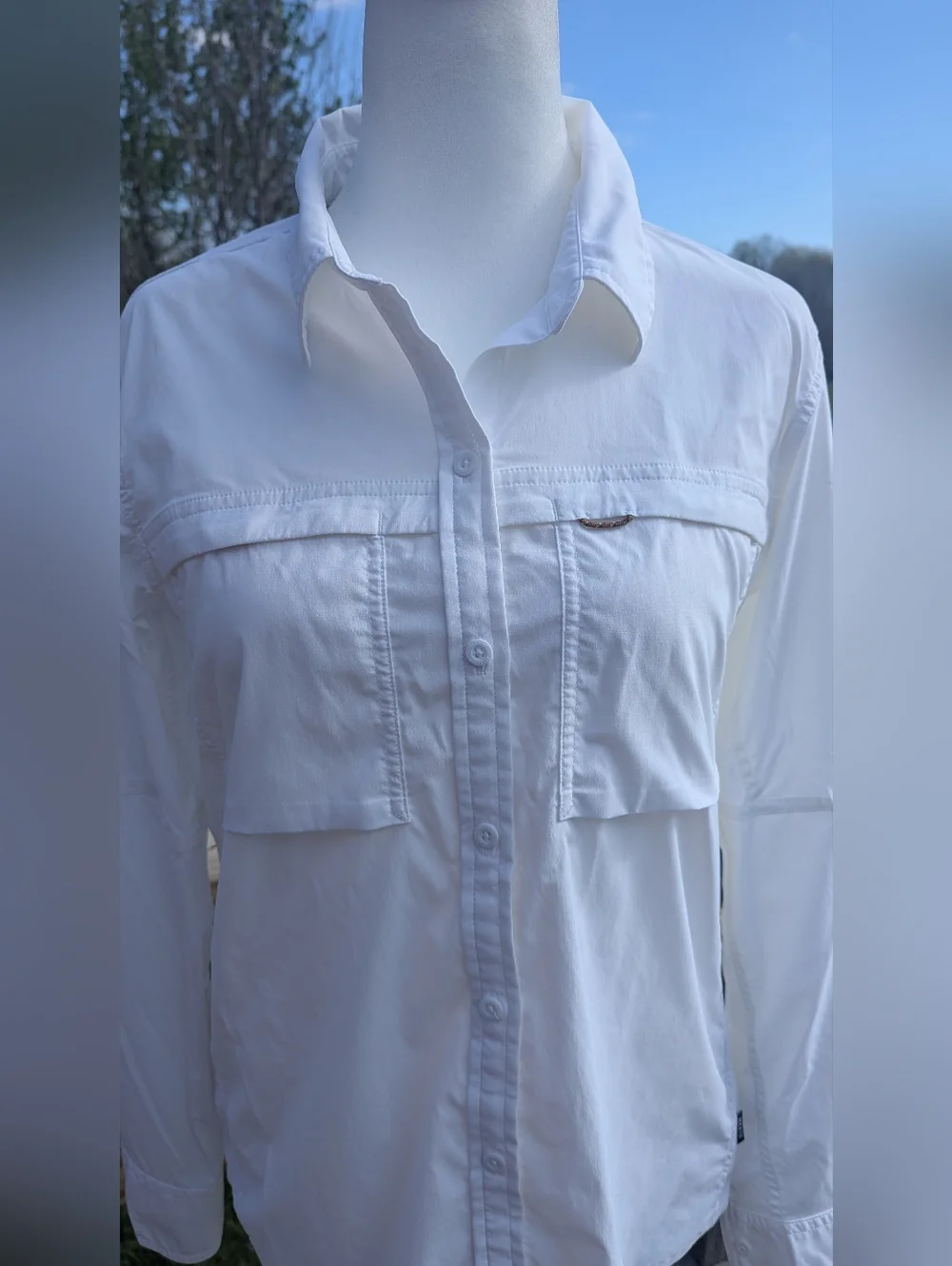REI Sahara Long Sleeve Shirt Solid White - Picture 3 of 14